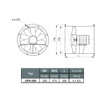 TYWENT Wentylator kanałowy przeciwwybuchowy OFK EX-250/2 - 3G/3D - 2300m3/h - FI 250mm