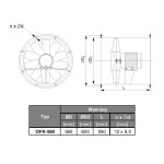 TYWENT Wentylator kanałowy przemysłowy OFK-560/2A 3F - 15500m3/h - FI 560mm