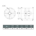 TYWENT Wentylator kanałowy przemysłowy OLO-35/4 K 3F - 3950m3/h - FI 355mm