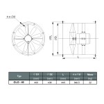 TYWENT Wentylator kanałowy przemysłowy OLO-40/4 K 1F - 4900m3/h - FI 400mm