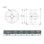 TYWENT Wentylator kanałowy przemysłowy OLO-45/4 K 1F - 6200m3/h - FI 450mm