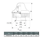 TYWENT Wentylator dachowy przeciwwybuchowy PFD EX-315/2 - 3G/3D - 9900m3/h - FI 315mm