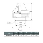 TYWENT Wentylator dachowy chemoodporny PFD OH-250/2 3F - 5000m3/h - FI 250mm