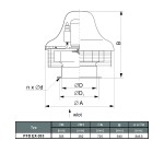 TYWENT Wentylator dachowy przemysłowy PFD-355/4 3F - 7560m3/h - FI 355mm