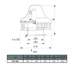 TYWENT Wentylator dachowy przemysłowy PFD-450/6 3F - 7520m3/h - FI 450mm