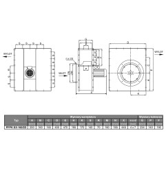 TYWENT Wentylator promieniowy przeciwwybuchowy PFPK 3G/3D-160/2D - 1800m3/h - FI 160mm