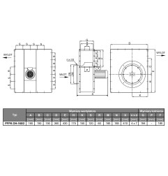 TYWENT Wentylator promieniowy chemoodporny PFPK OH-160/2 3F - 1100m3/h - FI 160mm