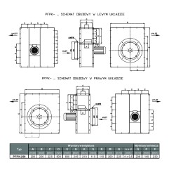 TYWENT Wentylator promieniowy przemysłowy PFPK-200/2 1F - 2700m3/h - FI 200mm