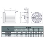 TYWENT Wentylator ścienny z żaluzją RUDI-Ż 500 - 6500m3/h - FI 500mm