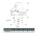 TYWENT Wentylator dachowy przemysłowy RUFINO SB-16A 1F - 480m3/h - FI 160mm
