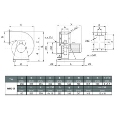 TYWENT Wentylator bębnowy przeciwwybuchowy WBE-35 D 3G/3D - 13800m3/h - FI 350mm