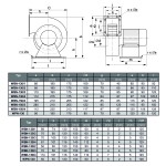 TYWENT Wentylator promieniowy WBN-150/4 1F - 900m3/h - FI 150mm