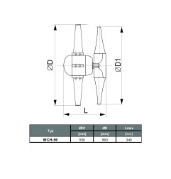 TYWENT Wentylator kominowy WCH-56 1F - 11000m3/h - FI 560mm