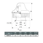 TYWENT Wentylator  dachowy przeciwwybuchowy WDPE-31 D 3G/3D - 9400m3/h - FI 315mm