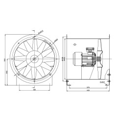 TYWENT Wentylator  kanałowy (osiowy) przeciwwybuchowy WOE-40 3G/3D - 2800m3/h - FI 400mm