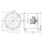 TYWENT Wentylator  kanałowy (osiowy) przeciwwybuchowy WOE-40 3G/3D - 2800m3/h - FI 400mm