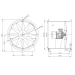 TYWENT Wentylator  kanałowy (osiowy) przeciwwybuchowy WOE-50 3G/3D - 6000m3/h - FI 500mm