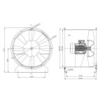 TYWENT Wentylator  kanałowy (osiowy) przeciwwybuchowy WOE-63/2 3G/3D - 15800m3/h - FI 630mm