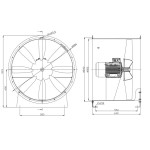 TYWENT Wentylator  kanałowy (osiowy) przeciwwybuchowy WOE-80/1 3G/3D - 25300m3/h - FI 800mm