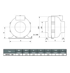 Wentylator  kanałowy WPKO-160 - 700m3/h - FI 160mm