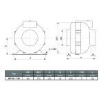 Wentylator  kanałowy WPKO-160 - 700m3/h - FI 160mm