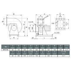 TYWENT Wentylator promieniowy przemysłowy WPS-18 C 3F - 1220m3/h - FI 180mm