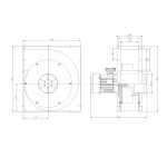 TYWENT Wentylator promieniowy wysokociśnieniowy WTP-075 L 1F - 1600m3/h - FI 150mm