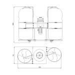 TYWENT Wentylator przemysłowy odciąg trocin ZOT-4/2 - 5700m3/h - FI 250mm